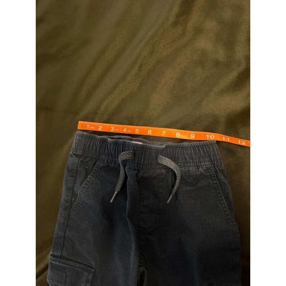 Old Navy Boys Navy Blue Ripstop Cargo Jogger Pants Size S 6-7 Drawstring Elastic